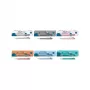 Pelikan Snap Metallic balpen, zilveren parelmoer glans aluminium huls, blauwe inkt, medium 400208064