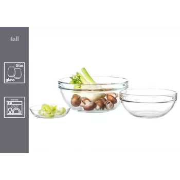 RITZENHOFF & BREKER Snap 4All glazen schalen set, 6 delen, 120 mm, 250 ml, transparant 111945