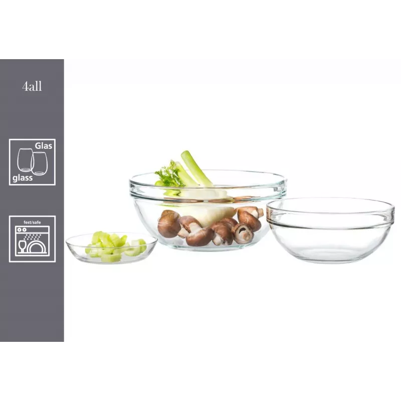 RITZENHOFF & BREKER Snap 4All glazen schalen set, 6 delen, 120 mm, 250 ml, transparant 111945
