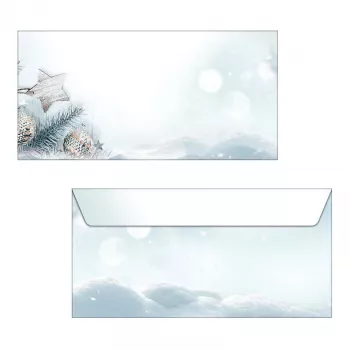 SIGEL Snow Star DL designpapier 110 x 220 mm 80 g/m² blauw/wit DU312