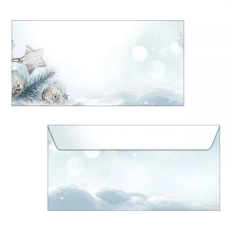 SIGEL Snow Star DL designpapier 110 x 220 mm 80 g/m² blauw/wit DU312