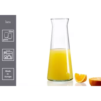Ritzenhoff & Breker LARA glaskaraffel 1,0L, geribbeld helder glas, vaatwasmachinebestendig 820881