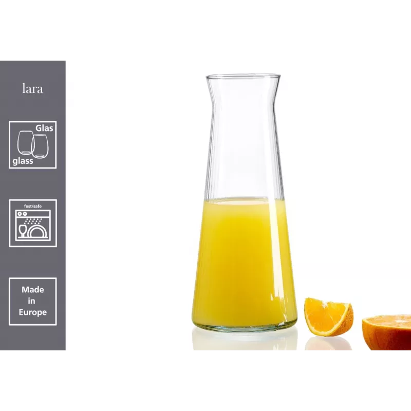 Ritzenhoff & Breker LARA glaskaraffel 1,0L, geribbeld helder glas, vaatwasmachinebestendig 820881