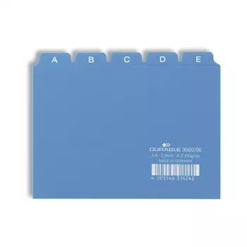 DURABLE A6 register A-Z, 25 registers, polypropyleen, grijs, geëmbosseerd, 1 set 366006