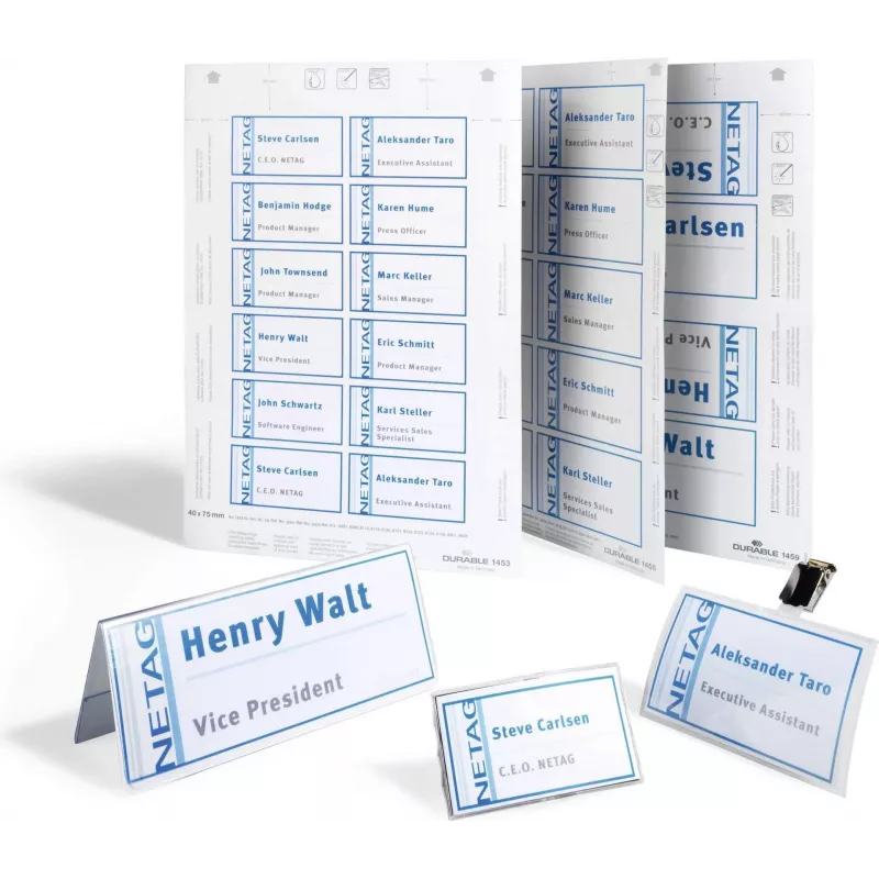 DURABLE BADGEMAKER inleglabels 52 x 100 mm, wit, 100 stuks 145802