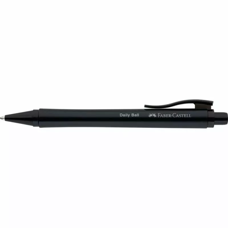 Faber-Castell Daily Ball drukbalpen, blauwe inkt, 0,6 mm XB, zwarte antislipgreep 140690