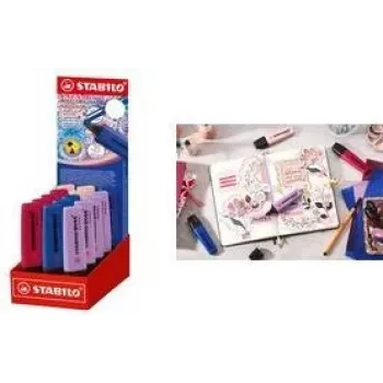 STABILO BOSS ORIGINAL NatureCOLORS markeerstift-display, beitelpunt 2-5 mm, diverse kleuren, 15 stuks 70/15-6