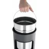 DURABLE metalen afvalemmer 17L rond met asbak, zwart 333001