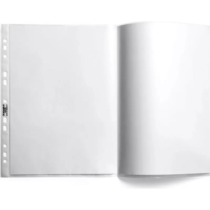 DURABLE BUSINESS A3 kopieerveilige documenthoezen, polypropyleen, opening boven, universele perforatie, 50-pack, kristalhelder 267019