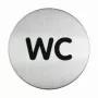 DURABLE PICTO WC-deurbordje, rond 83 mm, zelfklevend, zilver/zwart 490723