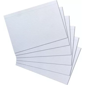 Herlitz kaartjes DIN A4, gelinieerd, wit, 170 g/m², houtvrij, blauwe liniëring, dubbelzijdig (10621282)