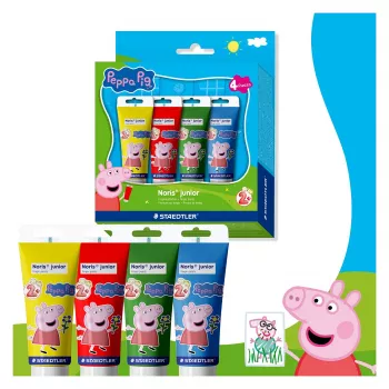 STAEDTLER Noris junior Peppa Pig vingerverf, 4 x 150 ml, vanaf 2 jaar 8814 L1