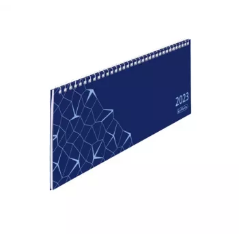 herlitz Compact tafelkalender 2023, blauw, week op twee pagina's, spiraalbinding, Duits 50042104