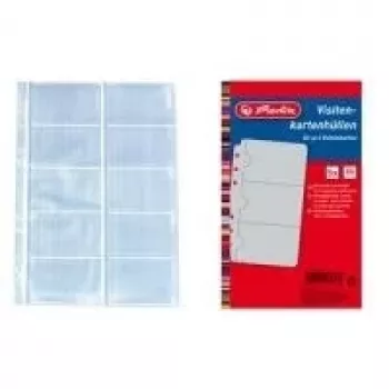 HERLITZ visitekaarthoezen, DIN A4, 10 vakken per hoes, transparant, 10-pack 5894209