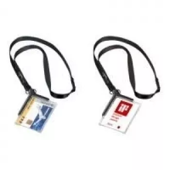 DURABLE 820758 transparante ID-kaarthouders met clip en pin, 10 stuks