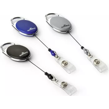 DURABLE Jojo STYLE pasjeshouder met snap-button-lus, 80 cm nylondraad, zwart, 10 stuks 832410