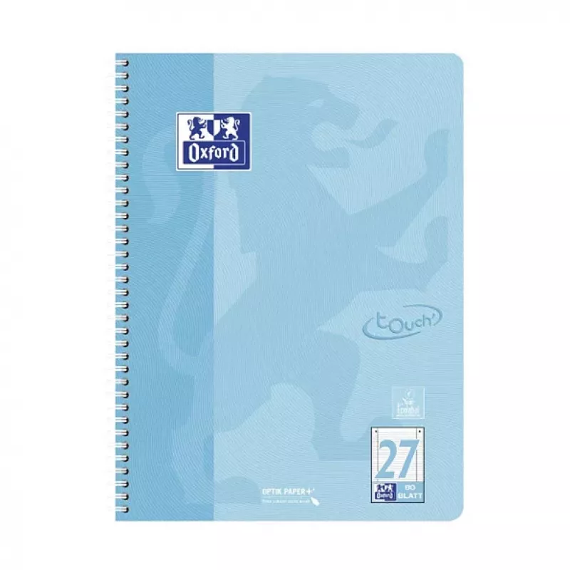 OXFORD Collegeblock TOUCH geruit met rand A4, 80 vel, 90 g/m², diverse kleuren 400196079