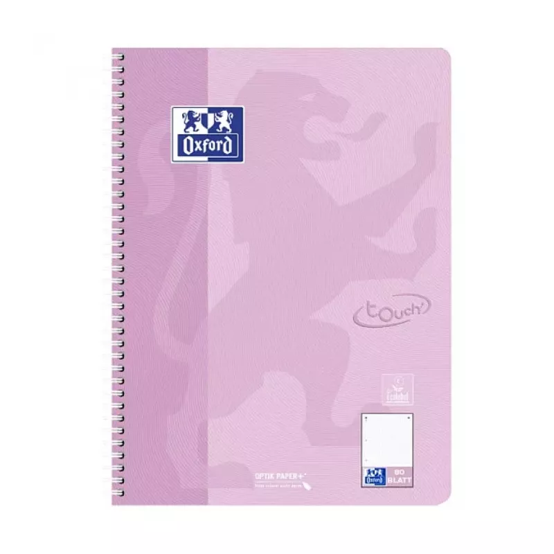 OXFORD Collegeblock TOUCH geruit met rand A4, 80 vel, 90 g/m², diverse kleuren 400196079
