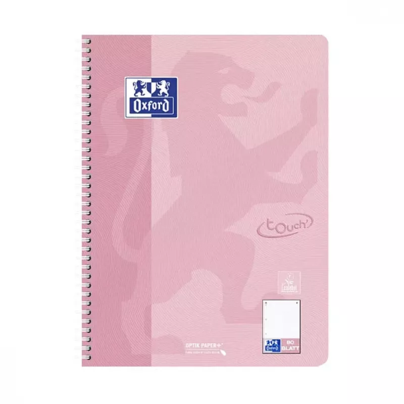 OXFORD Collegeblock TOUCH geruit met rand A4, 80 vel, 90 g/m², diverse kleuren 400196079