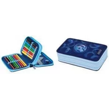 HERLITZ Dolphin Ride dubbelvak etui, 23-delig gevuld, rits, gekleurde binnenvoering 400205858
