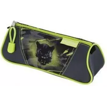 HERLITZ driehoekige etui Wild Panther polyester, 1 ritsvak 400205919