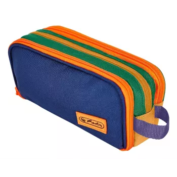 Herlitz dubbel etui Neon Uni bont polyester, 2 ritsvakken, 1 stuk 400206618
