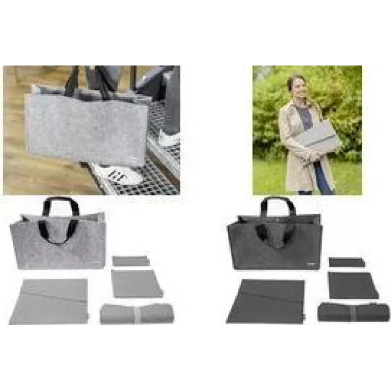 SIGEL BAB02 Desk Sharing Bag Basic L, donkergrijs, 5-delig set