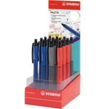 STABILO Palette rollerbalpen balie display, 16 verschillende gelinkt pennen, 0,4 mm intrekbaar, metalen punt 268/16-01