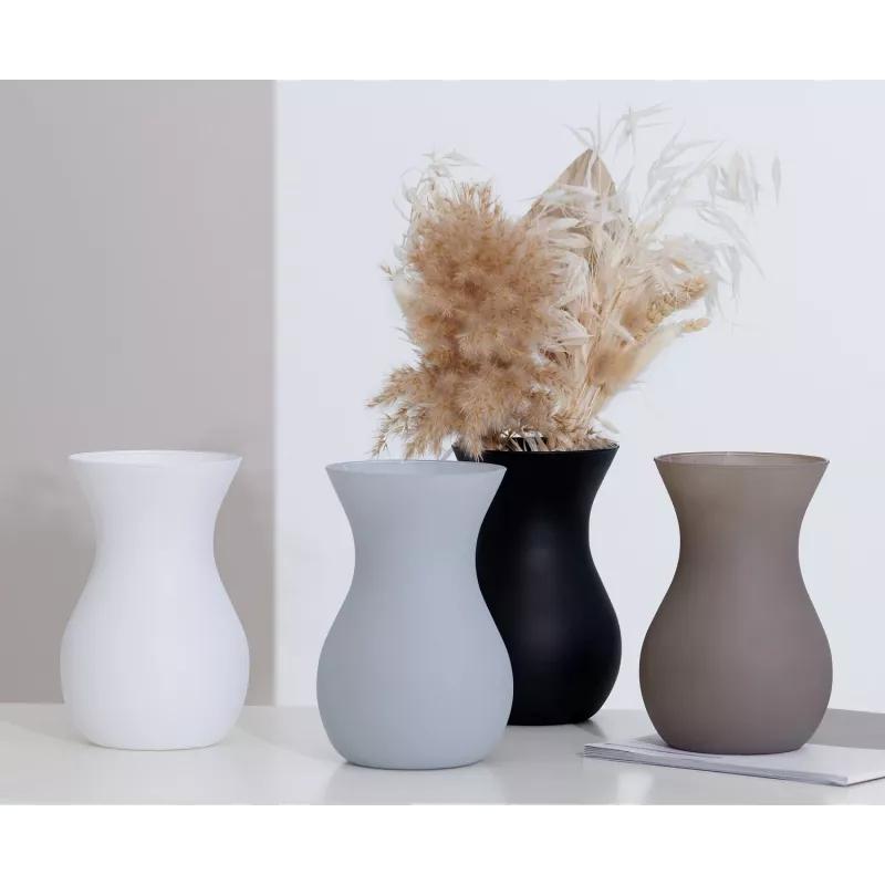 Ritzenhoff & Breker ANNALENA grijze matte glazen conische bloemenvaas, 180 mm 816723