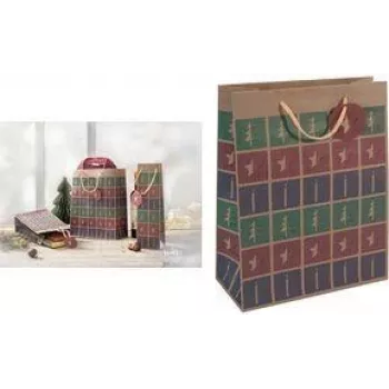SIGEL GT044 kerstcadeautas met uitsparing, klein, bruin kraftkarton 157 g/m², 1 stuk
