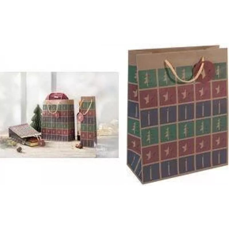 SIGEL GT044 kerstcadeautas met uitsparing, klein, bruin kraftkarton 157 g/m², 1 stuk