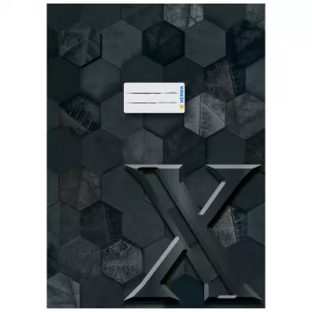 HERMA omslag X voor schriften, karton, DIN A4, zwart, veredeld oppervlak, beschriftingsveld, 10 stuks (20091)
