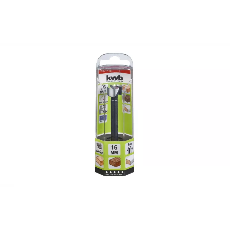 KWB 706316 centerboor 1,6 mm DIN 333 vorm A HSS