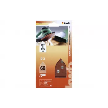 KWB 493406 delta-schuurbladen P60 175 x 107 mm 5-pack klittenband