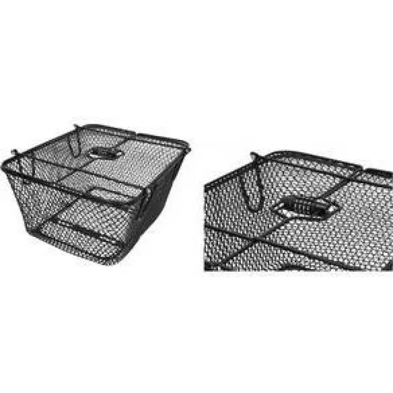 FISCHER PLUS Safe fietsachterkorf, fijnmazig staaldraad, zwart, 24 L, 10 kg 50655