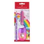 Faber-Castell eenhoorn jumbo schrijfset, violet, 3 stuks, 3 mm stift, ergonomische driehoekige vorm 111528