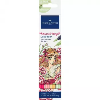 Faber-Castell Goldfaber Sketch Marker set Romantic Manga (2 alcoholbasis dubbelpunt markers) 164722