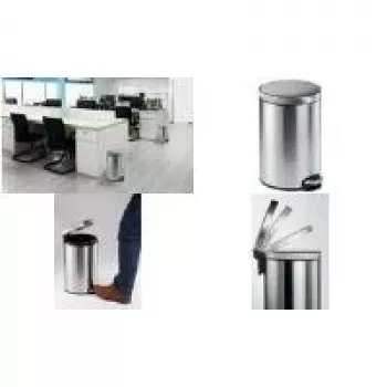 DURABLE roestvrijstalen pedaalemmer 12L rond 340123