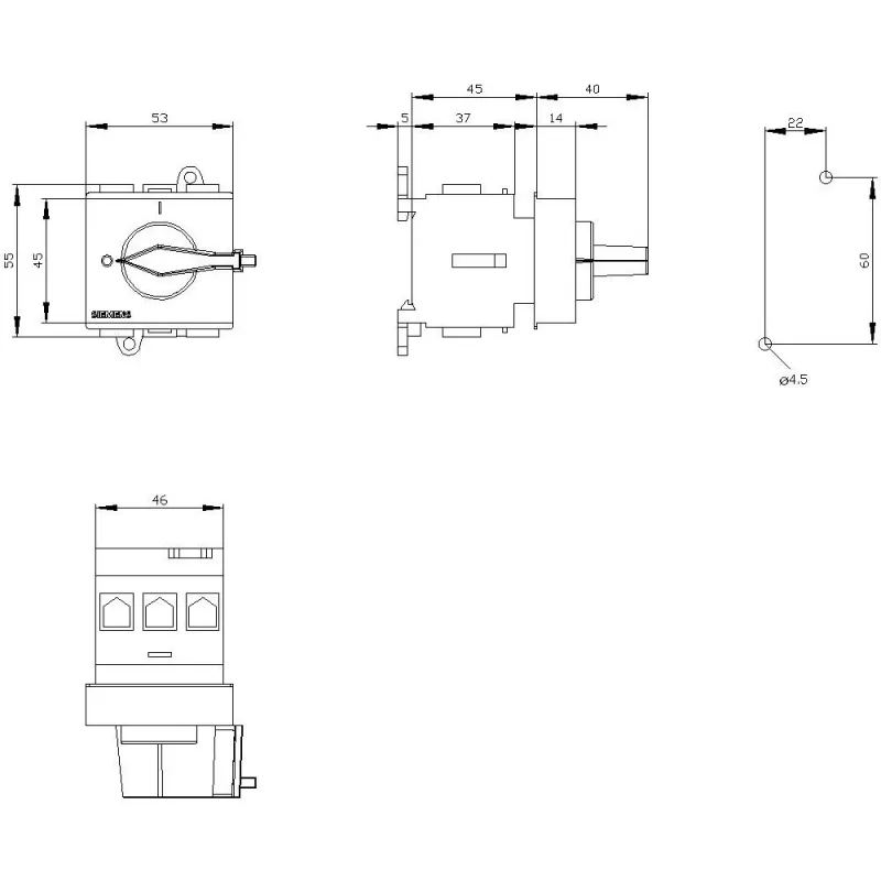 Siemens SENTRON 3LD2 3-polige lastscheider 25A 690V rood/geel 3LD21300TK13