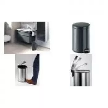 DURABLE pedaalemmer metaal 20L rond zilver 341258