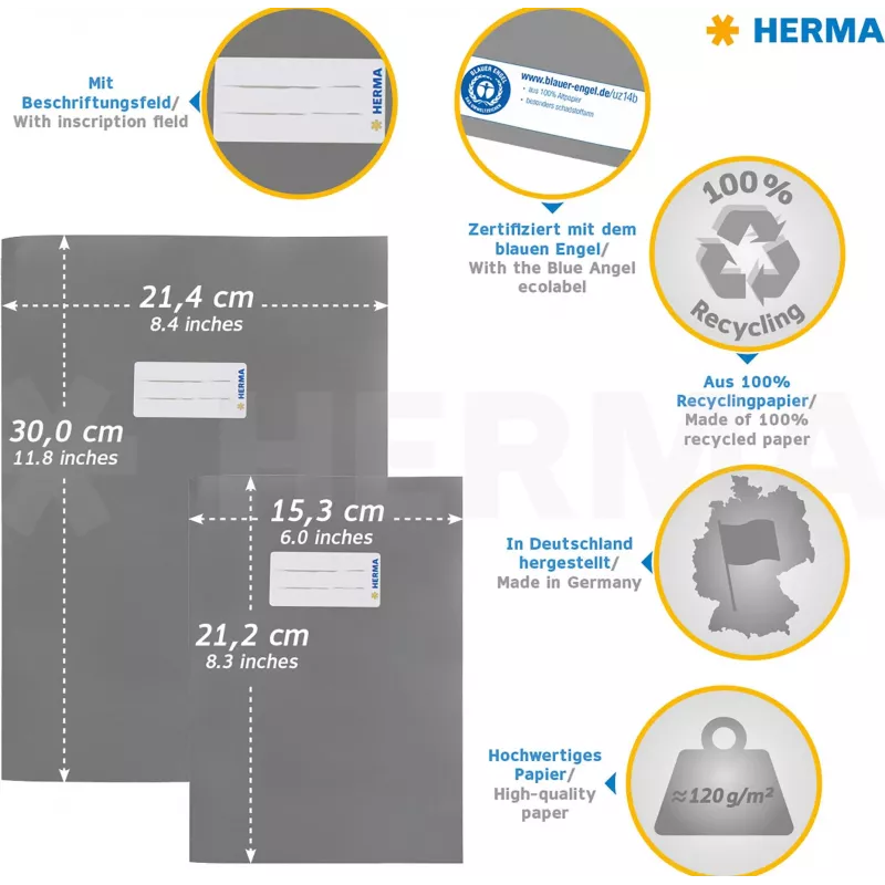HERMA omslag voor schriften A4 bruin papier 214 x 300 mm 1 stuk 7097