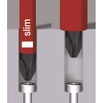 Wiha VDE plusminus schroevendraaier SoftFinish electric slimFix 3281 SL/PH 1 bladlengte 80 mm (35502)