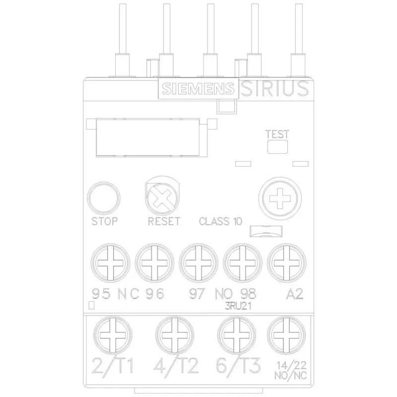 SIEMENS SIRIUS 3RU21 thermische overbelastingsbeveiliging 1,8-2,5A S00 schroefklemmen 3RU21161CB0