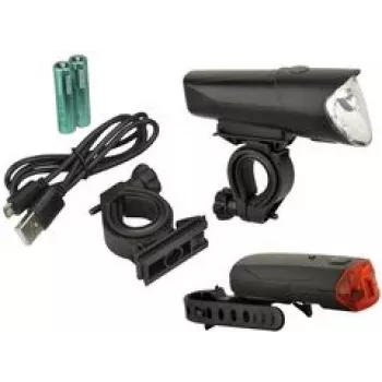 FISCHER fiets LED-verlichtingsset 40/20/10 lux, StVZO-goedgekeurd, zwart (85346)