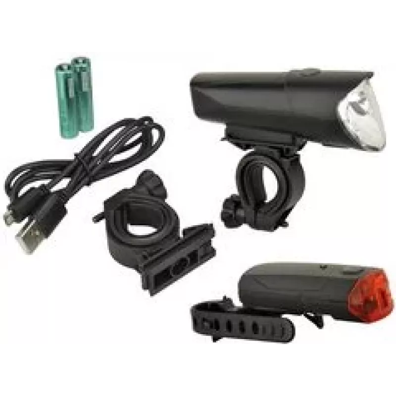 FISCHER fiets LED-verlichtingsset 40/20/10 lux, StVZO-goedgekeurd, zwart (85346)