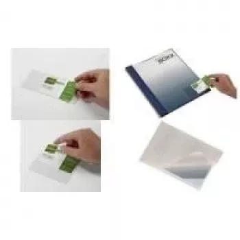 DURABLE POCKETFIX zelfklevende tas 90x57mm, duimuitsparing, transparant, 100-pack 837919