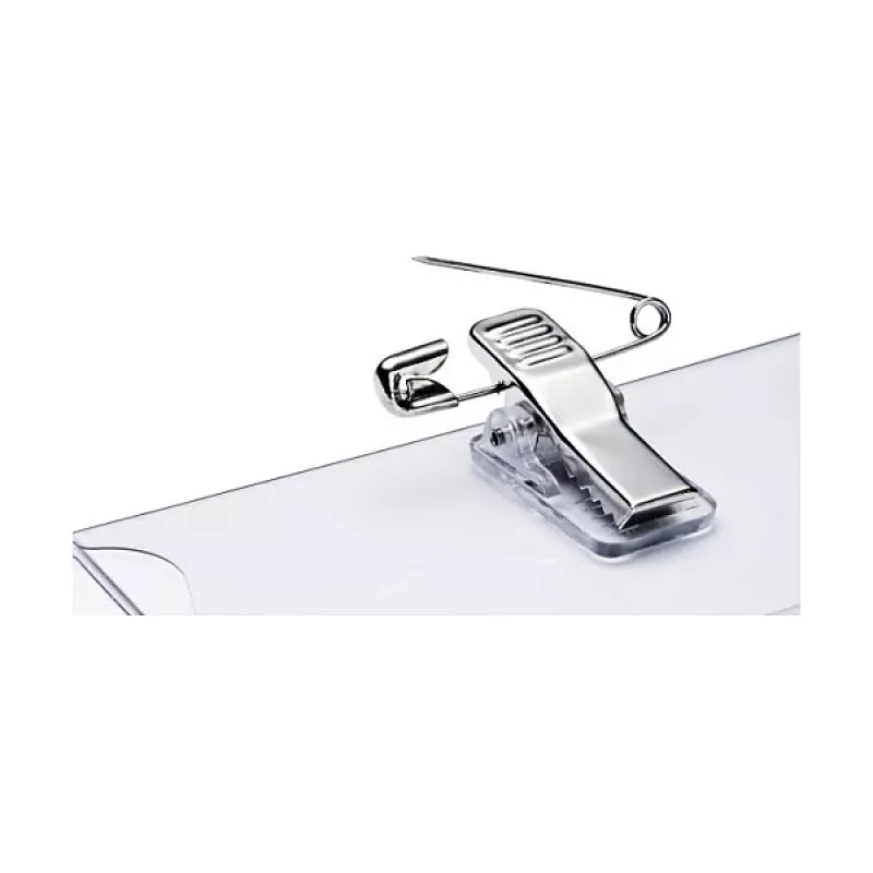 DURABLE naamkaarthouder 90x54 mm met combi-clip, transparant, 5 stuks (861019)