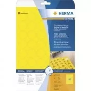 HERMA Special 8034 zelfklevende weerbestendige matte folie-etiketten voor buiten, geel, 30 x 30 mm, 1200 etiketten (25 vel x 48)