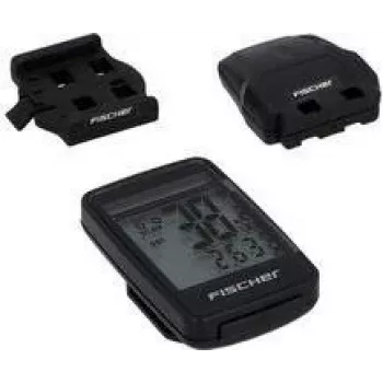 FISCHER fietscomputer draadloos Solar FitPlus, 27 functies extra groot display, incl. zonnecellen ter ondersteuning - 1 stuk (50336)