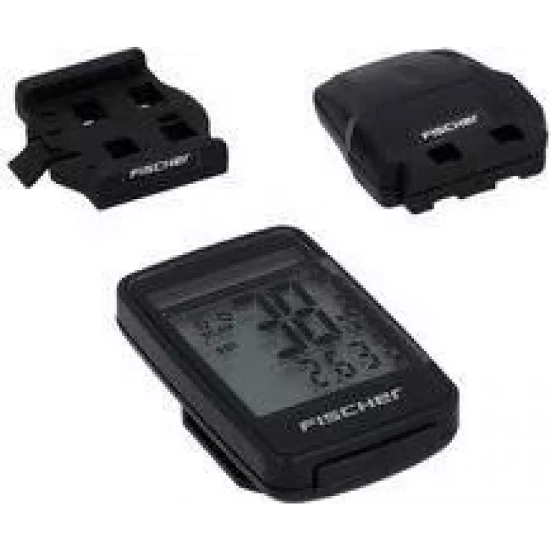 FISCHER fietscomputer draadloos Solar FitPlus, 27 functies extra groot display, incl. zonnecellen ter ondersteuning - 1 stuk (50336)